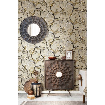 Papel pintado plantas con hojas grandes beige,  alta calidad Cvlto de Parato 2