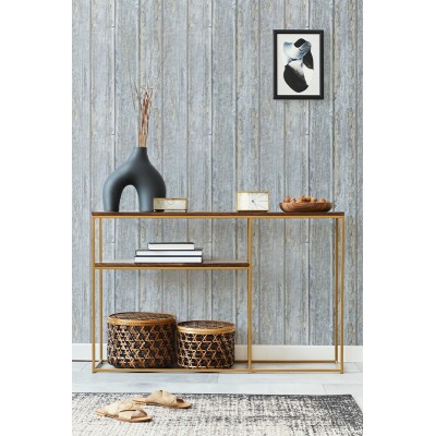 Papel de parede Madeira Vintage Azul 2
