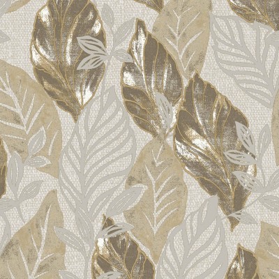 Papel pintado plantas con hojas grandes beige,  alta calidad Cvlto de Parato