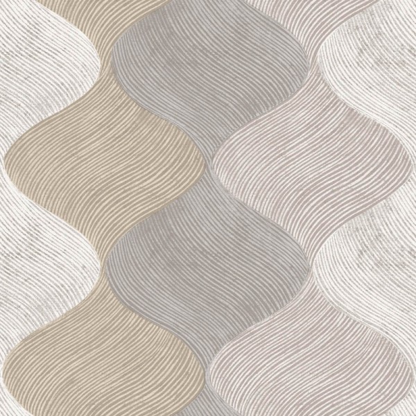 Papel pintado con ondas de color gris y beige, Cvlto de Parato 21111