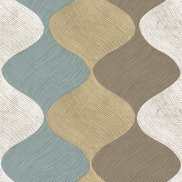 Paper pintat amb ones de color blau, marró i blanc, Cvlto de Parato 21112