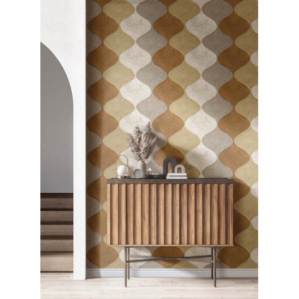 Papel pintado con ondas de color verde, Cvlto de Parato 21115