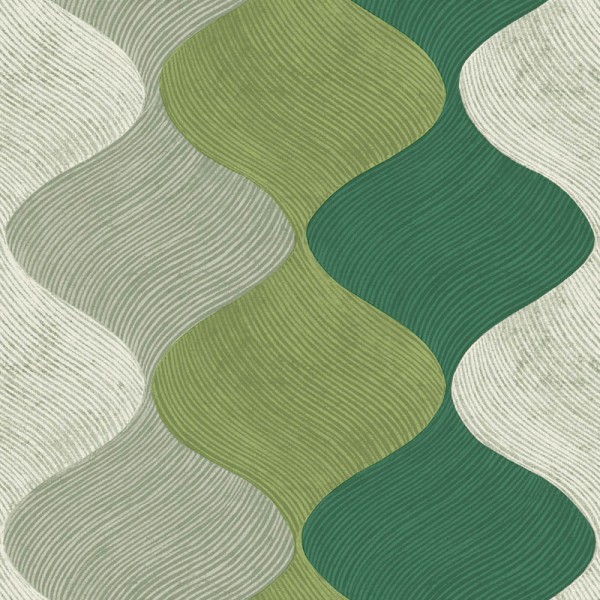 Papel de parede com ondas cor verde, Cvlto de Parato 21115