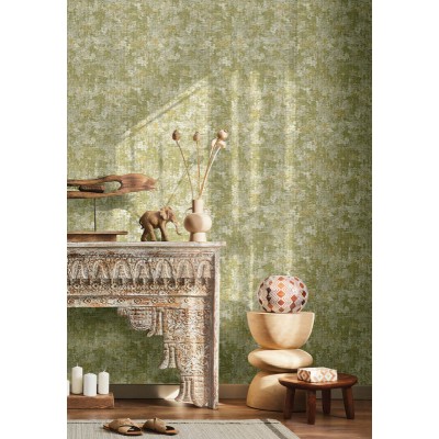 Papel pintado imitación textura desgastada color verde almendra CVLTO 21165 Papel pintado imitación textura desgastada color verde almendra CVLTO 21165