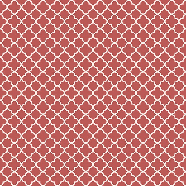 Papel de parede geométrico arabesco cor vermelho e branco