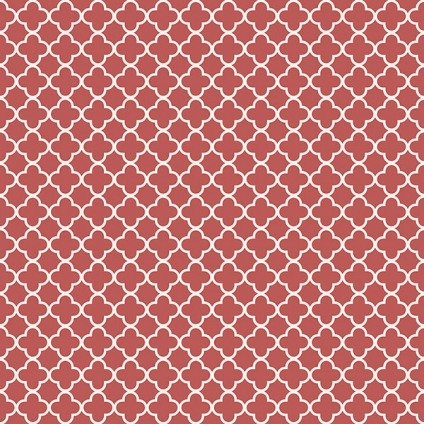 Papel de parede geométrico arabesco cor vermelho e branco