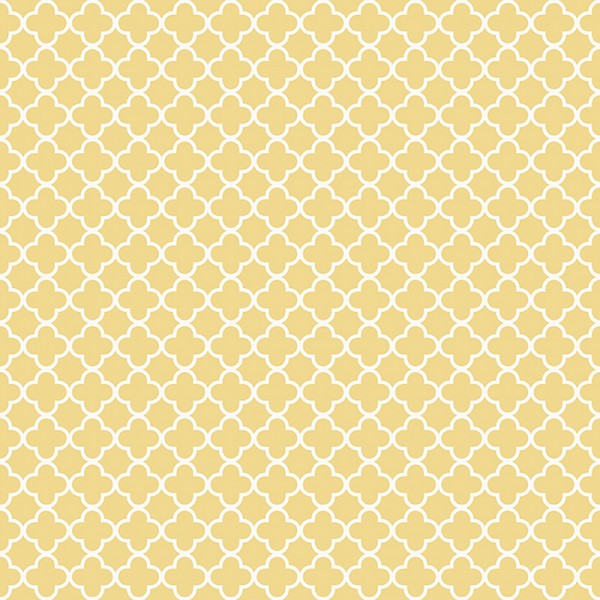 Papel de parede geométrico arabesco cor amarelo e branco