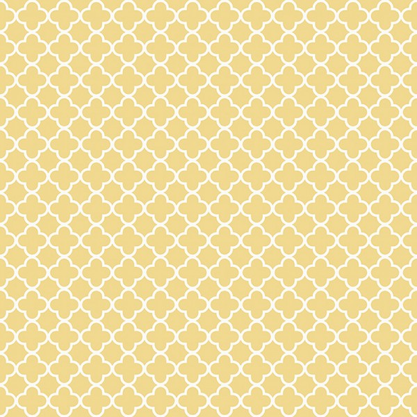 Papel de parede geométrico arabesco cor amarelo e branco