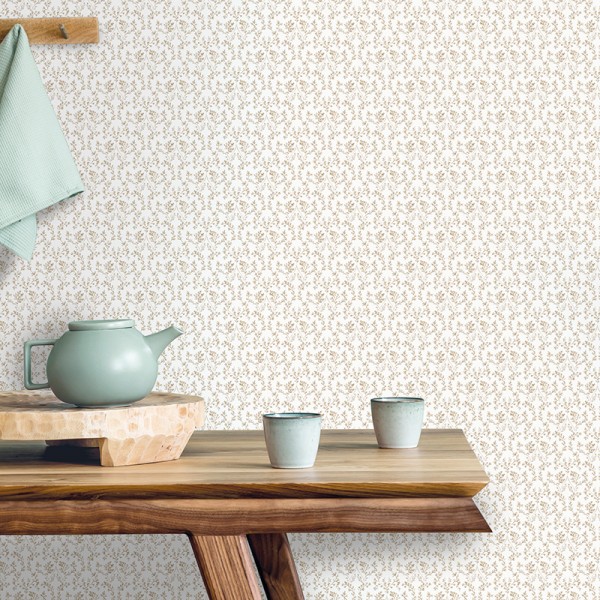 Papel de parede galhos florais cor cáqui com fundo branco Papel de parede galhos florais cor cáqui com fundo branco