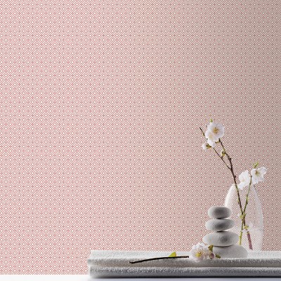 Papel pintado geométrico hexágonos de color rojo y blanco 2