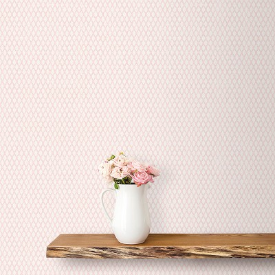 Papel pintado geométrico desgastado color rosa 2