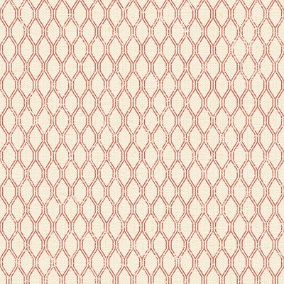 Papel pintado geométrico desgastado color rojo con fondo crema