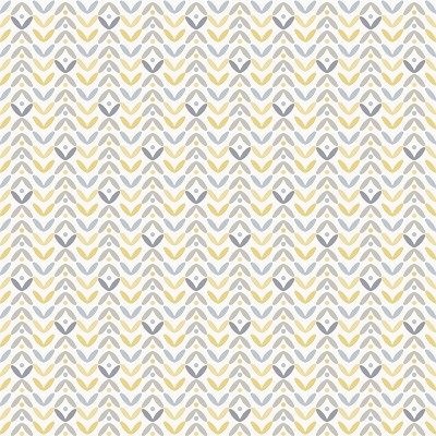 Papel pintado nórdico color gris claro y amarillo con fondo blanco roto