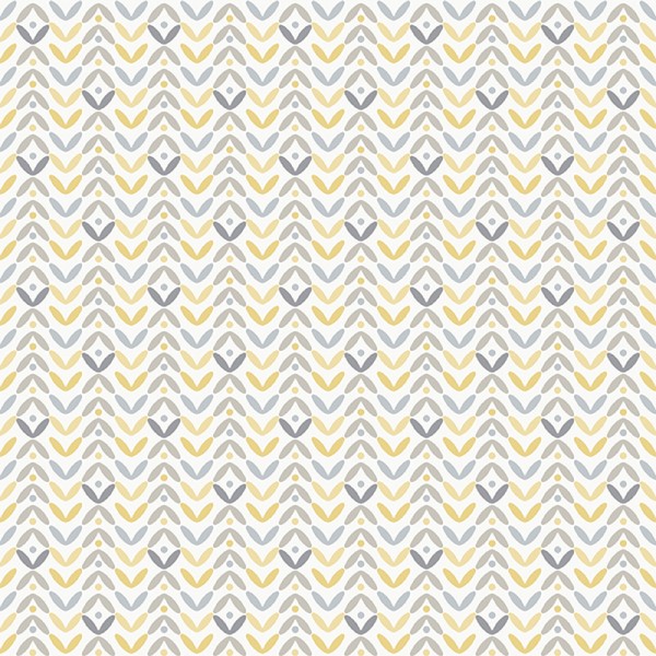 Paper pintat nórdic de color groc i gris amb fons blanc