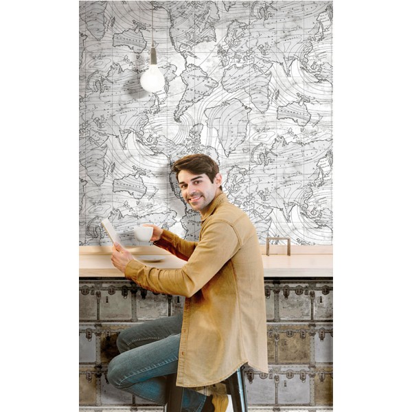 Papel Pintado MAPA VINTAGE 1616657