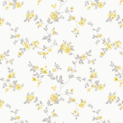 papel pintado con flores pequeñas de color amarillo y gris con un fondo blanco papel pintado con flores pequeñas de color amarillo y gris con un fondo blanco