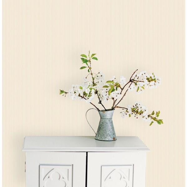 papel pintado con rayas finas de color beige claro con fondo blanco