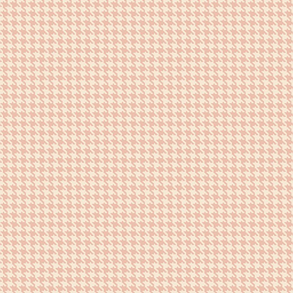 papel pintado con estampado de pata de gallo de color rosa y blanco.