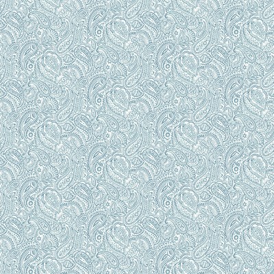 papel de parede cachemir floral cor azul com fundo branco
