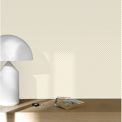 papel de parede com flores de lis cor amarelo e cinza com fundo branco 2