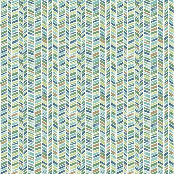 papel pintado estilo étnico con espigas de color verde.