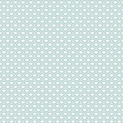 papel pintado con escamas de color verde aqua.