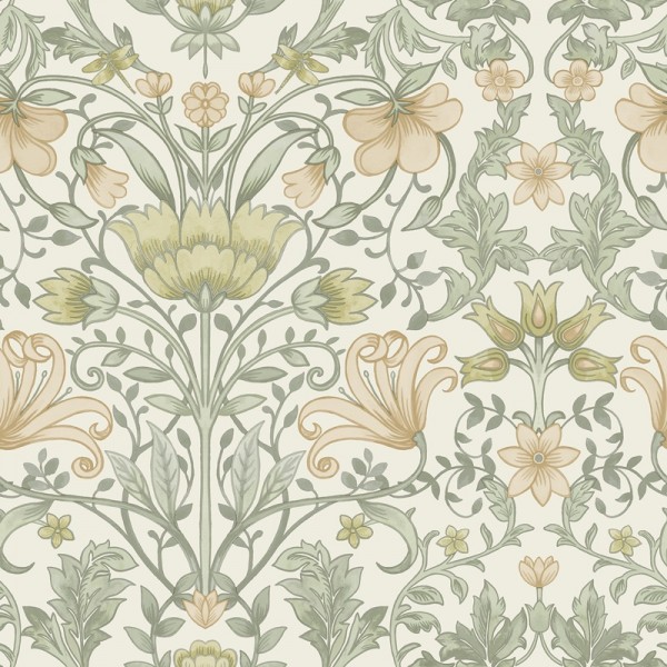Paper pintat flors angleses crema ocre