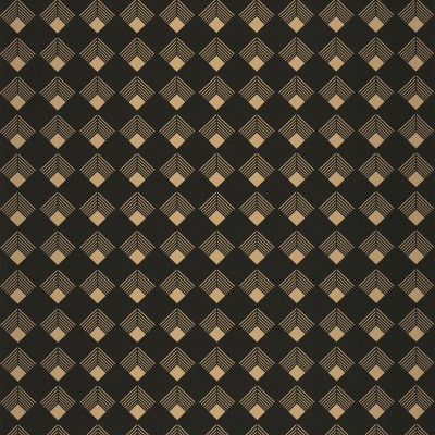 papel pintado art deco con rombos dorados y un fondo color negro