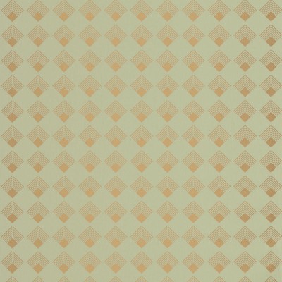 paper pintat art deco amb rombes daurats i un fons verd menta