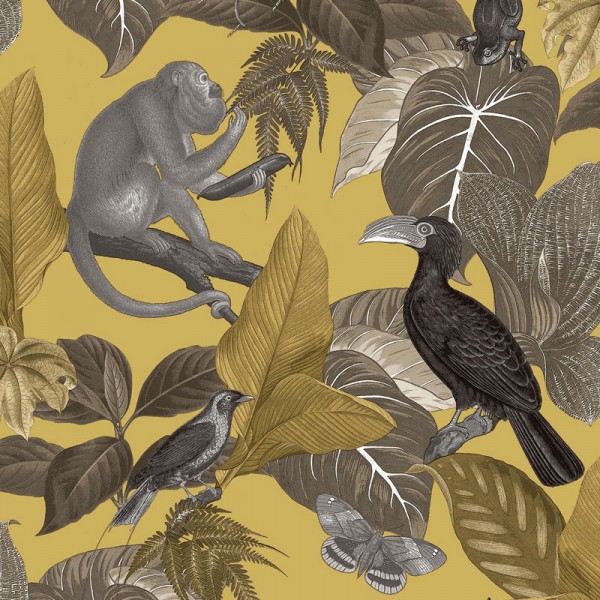 Papel de parede por metros Tropical Jungle Mustard ML18502