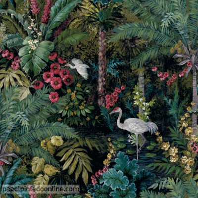 Paper pintat per metres tropical negre Paper pintat per metres tropical negre