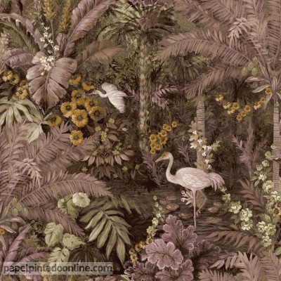 Papel de parede tropical rosa elegante Papel de parede tropical rosa elegante