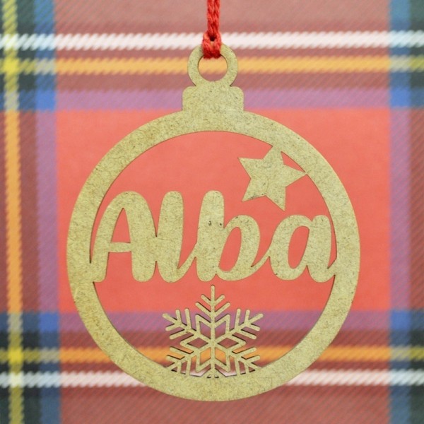 Bola de navidad personalizada estrella y copo de nieve BN102