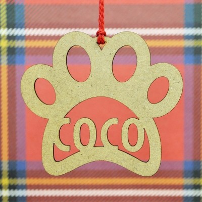 Adorn de nadal personalitzat per a mascotas petjada BN105