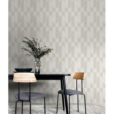 papel pintado geométrico abstracto con círculos de color blanco con tonalidades metalizadas doradas papel pintado geométrico abstracto con círculos de color blanco con tonalidades metalizadas doradas