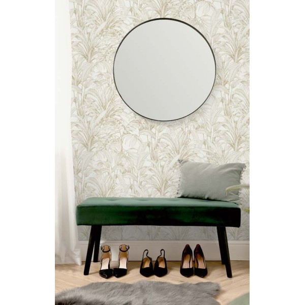 papel de parede folhas tropicais douradas com fundo blanco