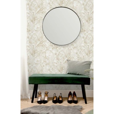 papel de parede folhas tropicais douradas com fundo blanco