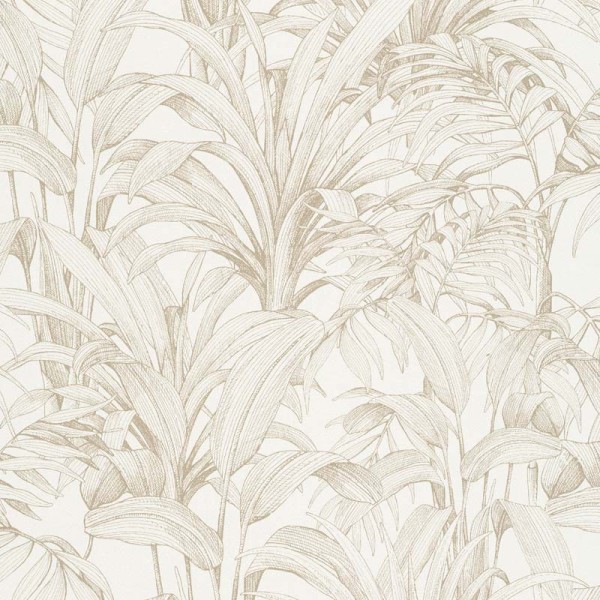 papel de parede folhas tropicais douradas com fundo blanco