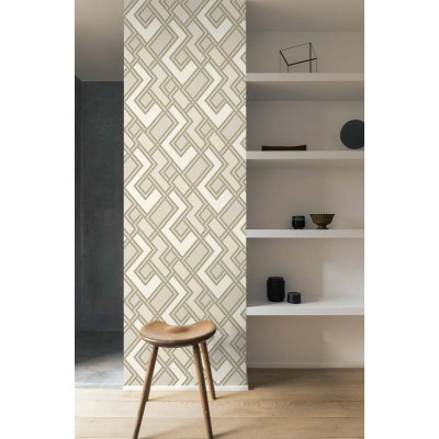 Papel de parede geometrico com forma de labirinto cor bege Papel de parede geometrico com forma de labirinto cor bege