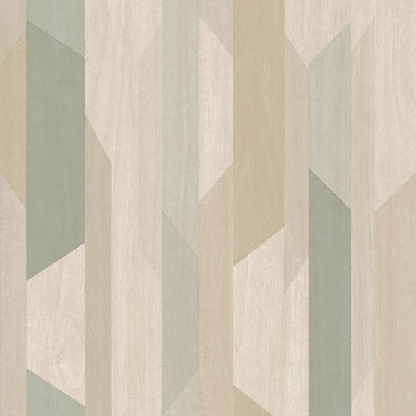 Paper pintat geomètric amb textura a fusta de color beix i verd
