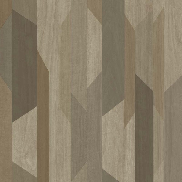 Papel de parede geométrico imitação madeira cor marrom