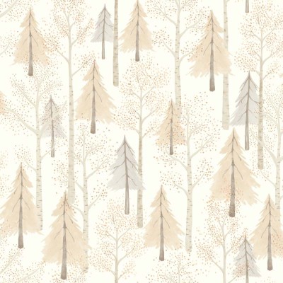 Paper pintat infantil amb arbres de color taronja i gris Paper pintat infantil amb arbres de color taronja i gris