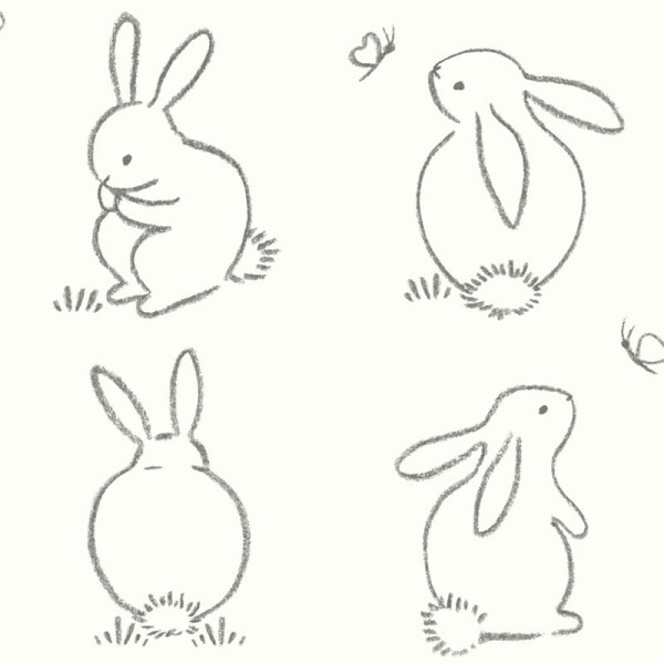 Paper pintat infantil amb conills blancs