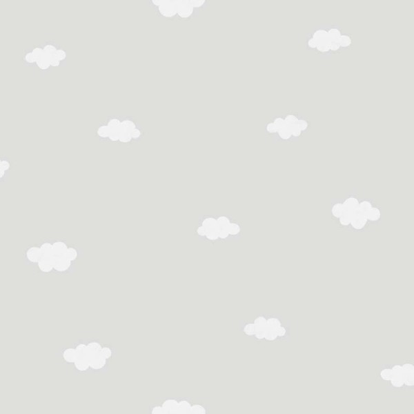 paper pintat amb núvols blancs i fons gris