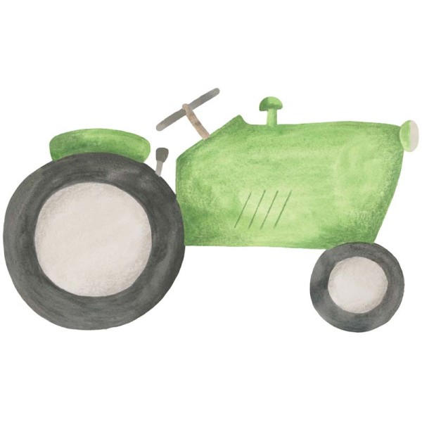 Sticker infantil adhesivo con tractor verde