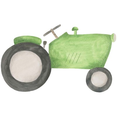 Sticker infantil adhesivo con tractor verde