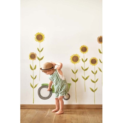 Sticker infantil adhesivo con girasoles