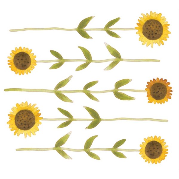 Sticker infantil adhesivo con girasoles