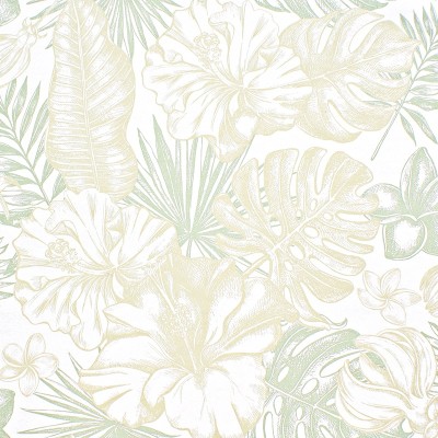 Papel pintado tropical con hojas Papel pintado tropical con hojas