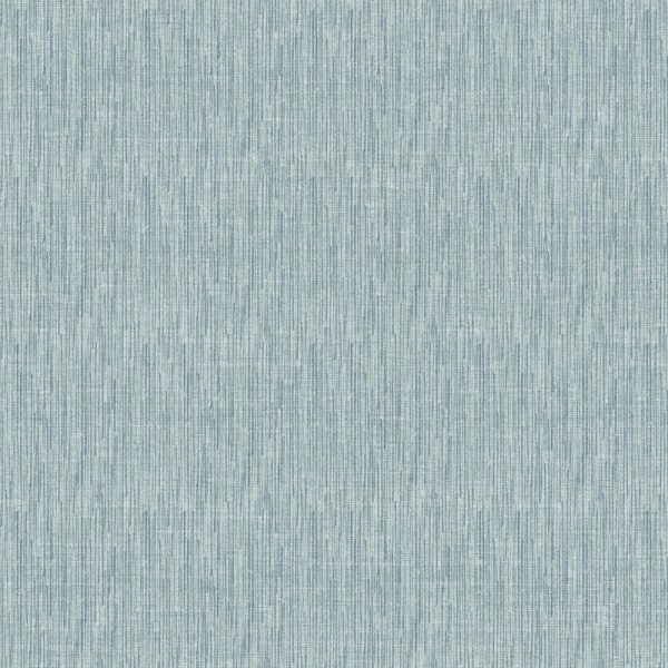 papel pintado liso con efecto tejido que forma un patrón de suaves rayas en 2 tonalidades azules